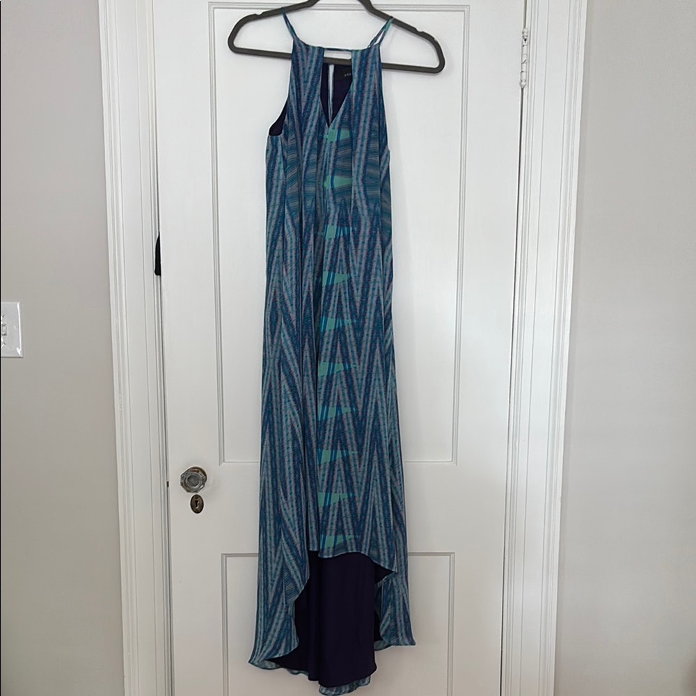Adelyn Rae Teal and Purple High Low Dress